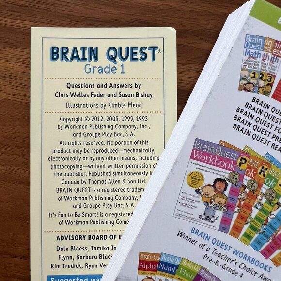 Brain Quest Learn Multi-Subject Grade 1 Ages 6-7 Lot of 2 Quiz Deck 4th Ed 2012 - Picture 3 of 9
